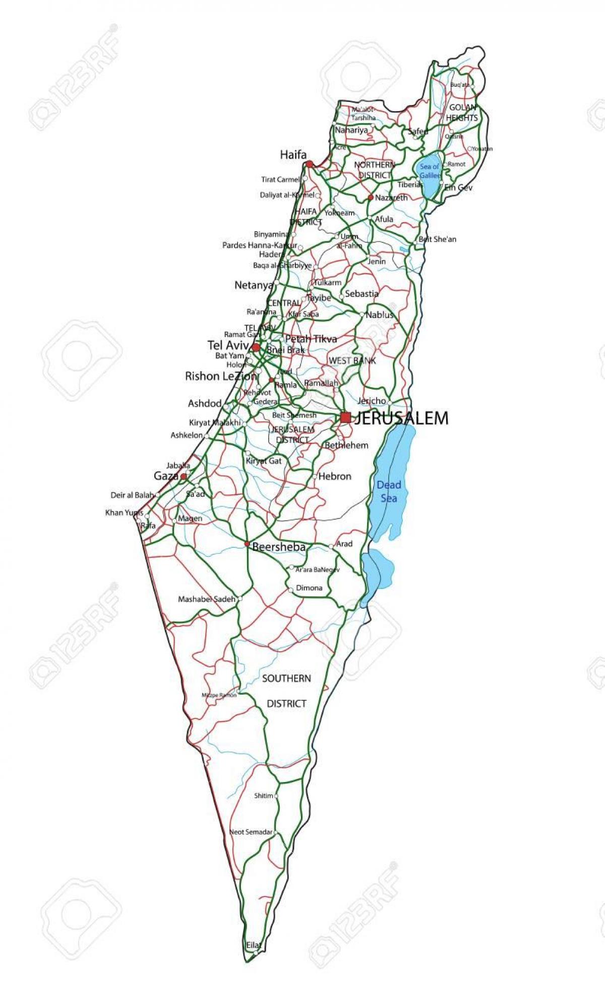 карта автомагистралей Израиля